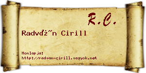 Radván Cirill névjegykártya